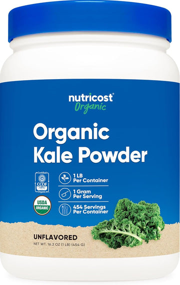 Nutricost Organic Kale Powder 1Lb - All Natural, Non-Gmo, Gluten Free, Certified Usda Organic Kale