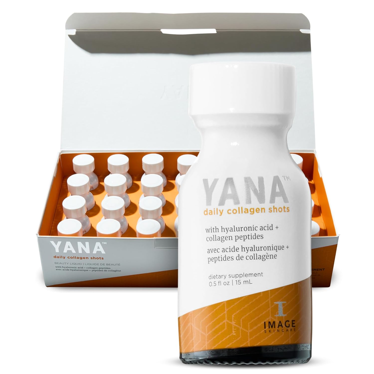 Image Skincare, Yana Liquid Collagen Shots, 2500 Mg Hydrolyzed Bovine Collagen Peptide Supplement With Biotin, Natural Citrus Flavor, 28 Daily Shots