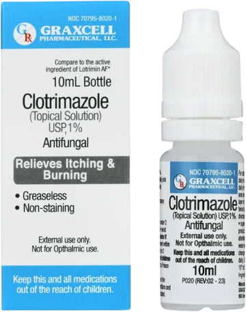 Clotrimazole 1% Antifungal Topical Solution | Fast-Acting Relief For Athlete'S Foot, Jock Itch, Ringworm | Soothes Itching & Burning (Pack Of 1) Maximum Strength