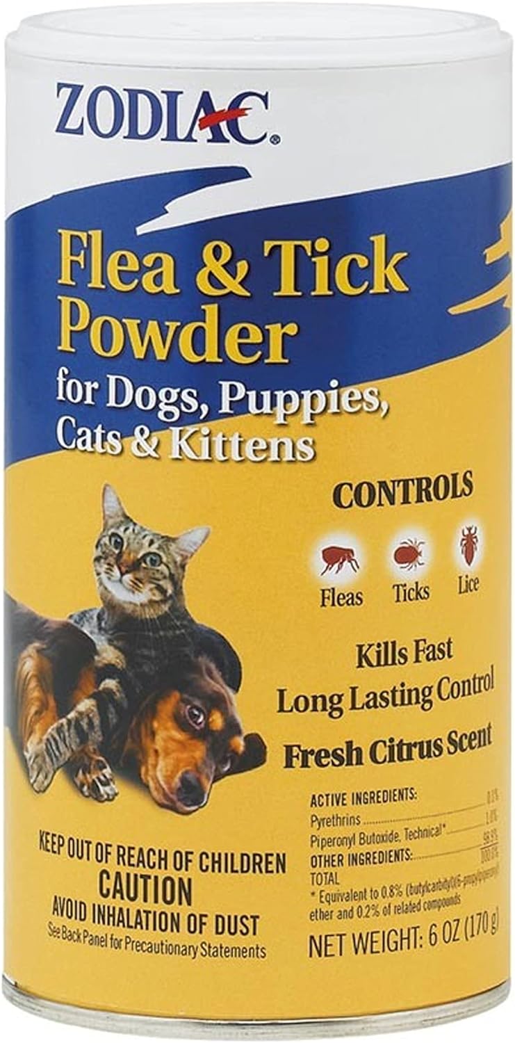 Zodiac Flea & Tick Powder for Dogs, Puppies, Cats & Kittens beige Small : Everything Else