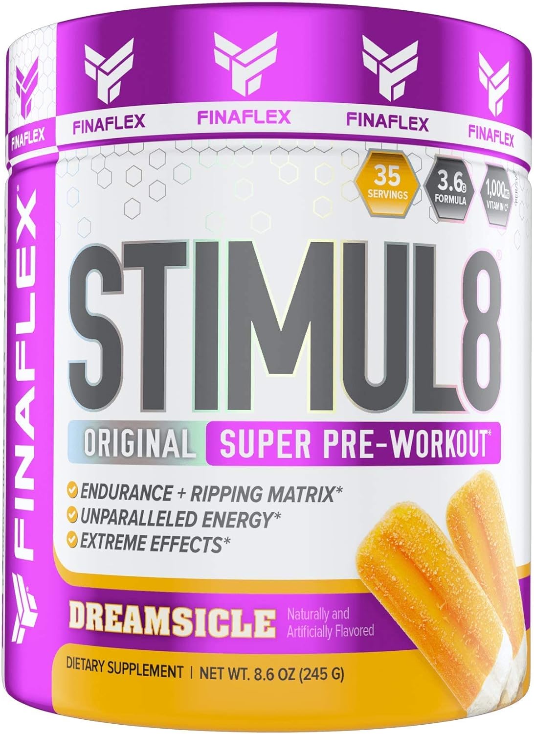 FINAFLEX STIMUL8 Original Super Pre-Workout, Dreamsicle - Energy, Stre
