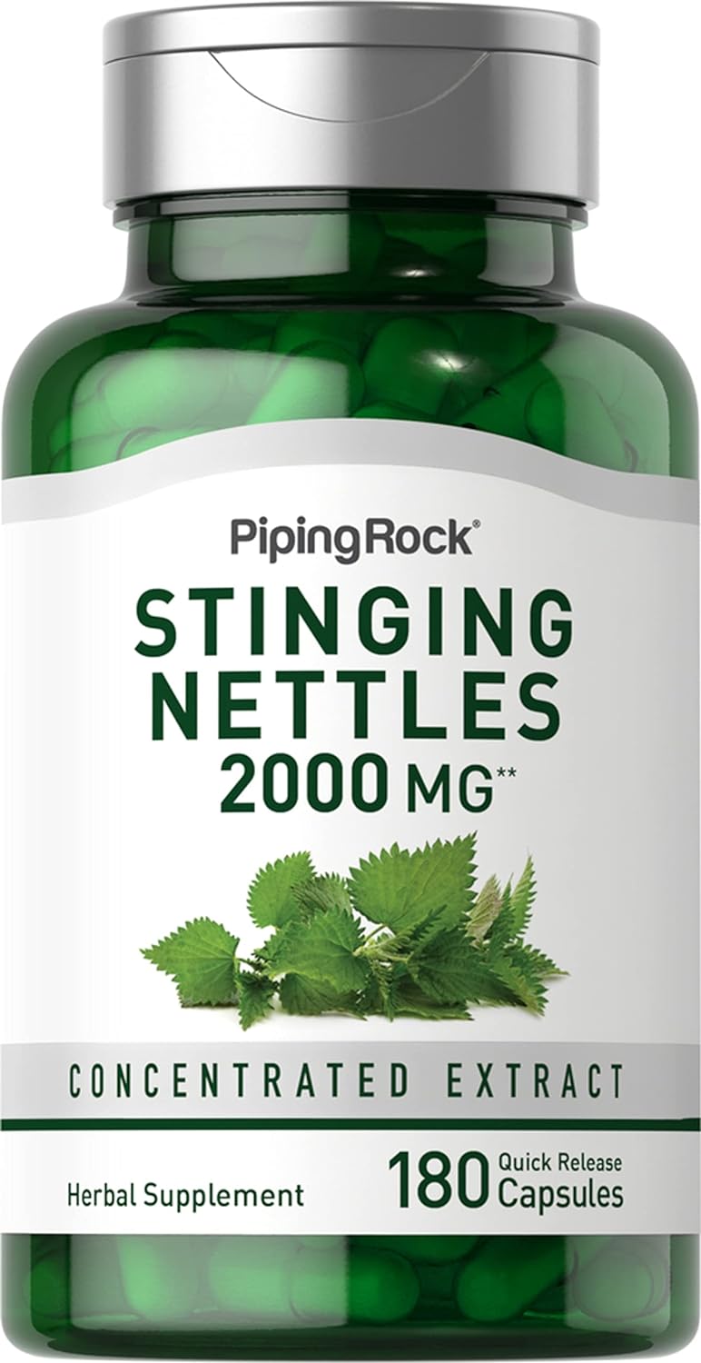 Piping Rock Stinging Nettle Capsules 2000mg | 180 Count | Nettle Leaf Herbal Extract | Gluten Free Supplement, Non-GMO