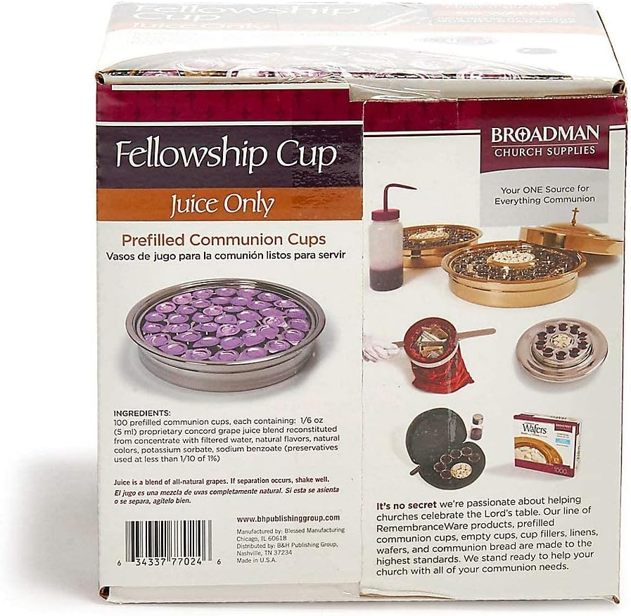 Broadman Church Supplies Pre-filled Communion Fellowship Cup, Juice Only, 200 Count and Gluten Free Bread, 200 Count Value Bundle : Grocery & Gourmet Food