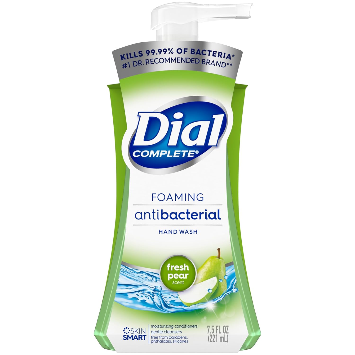Dial Complete Antibacterial Foaming Hand Wash, Fresh Pear, 7.5 Fl Oz (Pack Of 8)