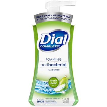 Dial Complete Antibacterial Foaming Hand Wash, Fresh Pear, 7.5 Fl Oz (Pack Of 8)