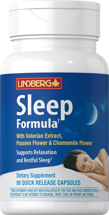 LINDBERG Sleep Formula with Valerian Plus, 45 Servings, Vegetarian Capsules