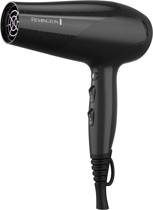 Remington Damage Protection Hair Dryer With Ceramic + Ionic + Tourmaline Technology, Black, 3 Piece Set