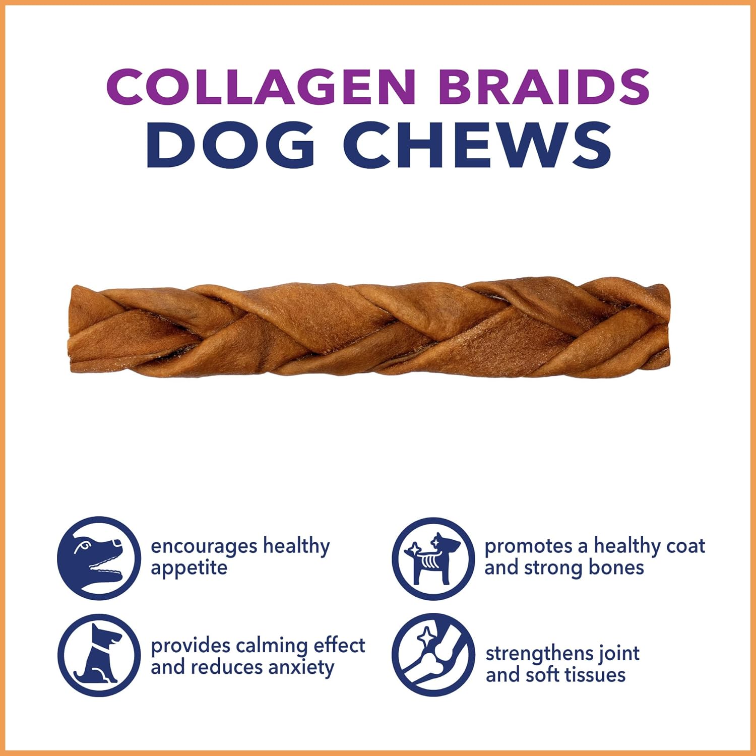 Pet Factory CareChewz Collagen 6-7" Skinny Braided Sticks Dog Chew Treats - Chicken Flavor, 5 Count/1 Pack : Pet Supplies