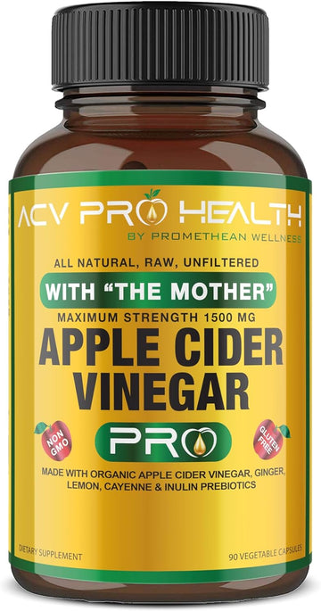 Acv Pro Apple Cider Vinegar Capsules Certified Organic With Mother Acv Pills Detox Cleanse Acid Reflux Relief Support Supplement Ginger Root Cayenne Pepper Powder