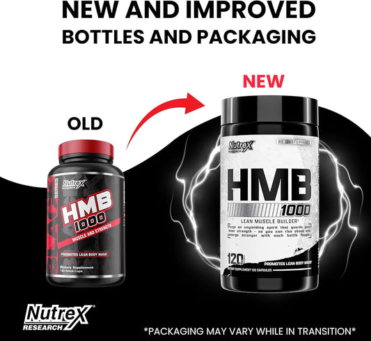 Nutrex Research Hmb 1000 Mg | Supports Muscle Recovery, Reduce Skeletal Muscle Damage, Increased Strength, Prevent Muscle Loss | 120 Capsules