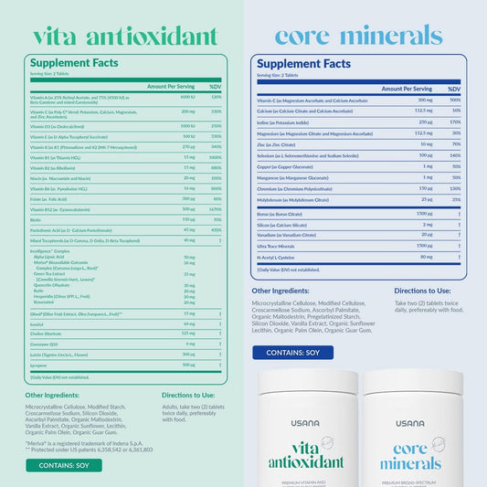 Usana Cellsentials - Core Minerals And Vita Antioxidant With Incelligence Technology To Support Total Body Health* - 112 Tablets Per Bottle - 28 Day Supply