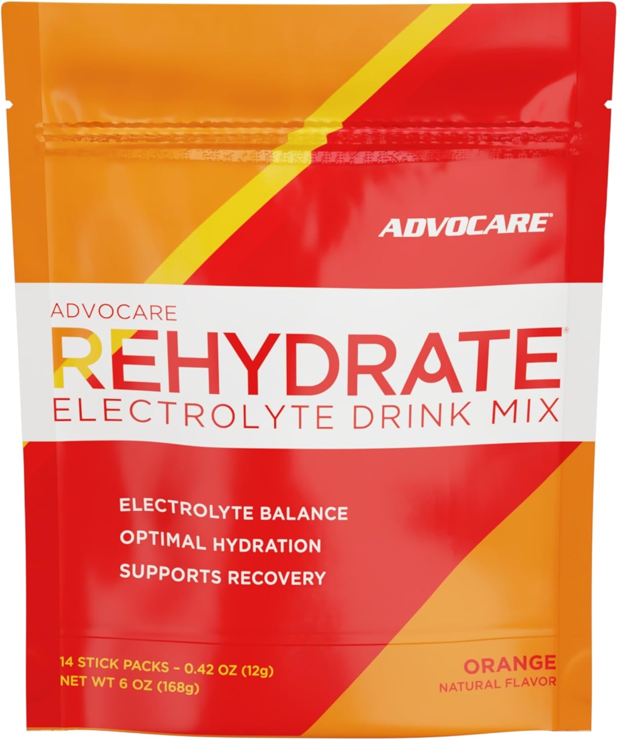 Advocare Rehydrate Electrolyte Drink Mix - Hydration & Recovery Drink With Sodium, Potassium & More - Orange, 14 Stick Packs