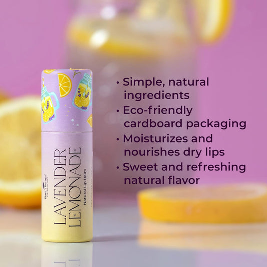 Plant Therapy Lavender Lemonade Natural Lip Balm 0.3 oz (8.5 g) Simple, Natural Ingredients & Packaged in Eco-Friendly Recyclable Cardboard