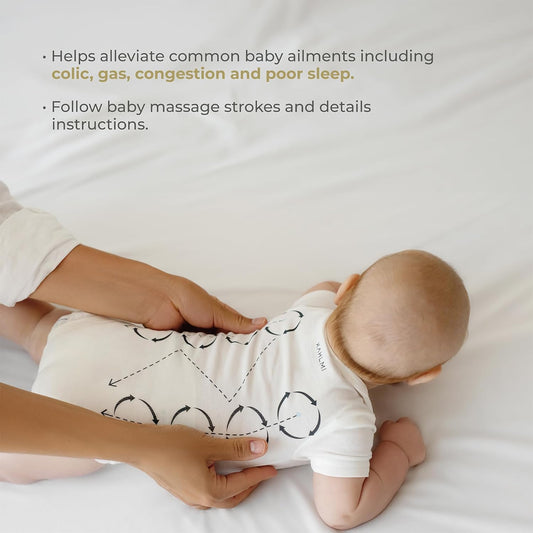 Massage Me! Onesie for Baby Massage, Constipation, Gas Relief, Colic Calm & Baby Sleep Aid, Onesie for Newborn, Infant, Mom Gifts & Baby Gifts