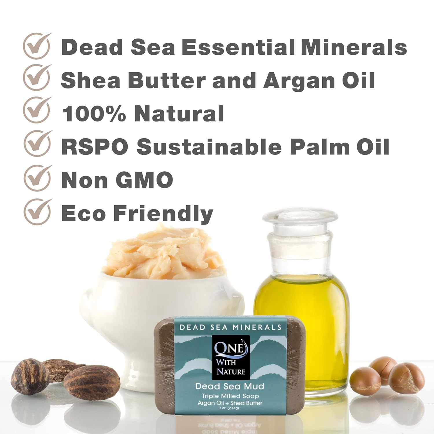One With Nature Dead Sea Soap 4Oz Variety 3Pk-Dead Sea Mud, Activated Charcoal, And Dead Sea Salt-Detoxifying And Exfoliating Soap Bars With Dead Sea Salt For Face & Body, For Men & Women : Beauty & Personal Care