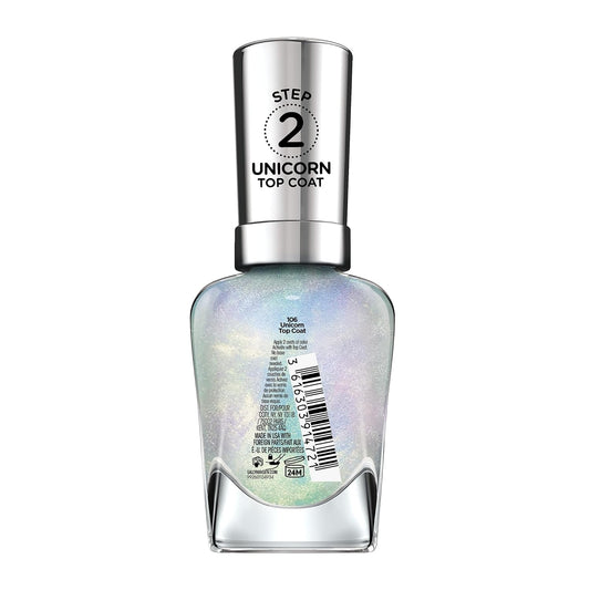 Sally Hansen Miracle Gel™, Unicorn Top Coat, Long Lasting, Gel-Like Formula, No Uv Lamp Needed, Glitter Nail Polish