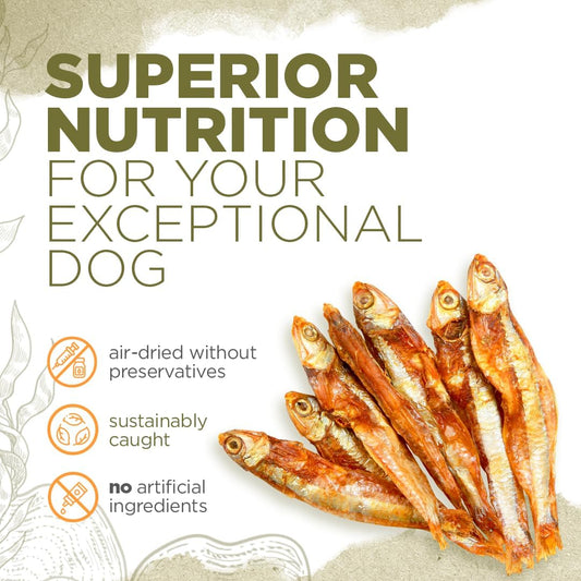 Natural Farm Real Fish Dried Fish Dog Treats- Dried Anchovies- Natural Dried Fish Dog Treats- Sustainably Sourced Fish,1 Ingredient - Anchovies, Collagen, Omega 3,Vitamin B&D For A Shiny Coat
