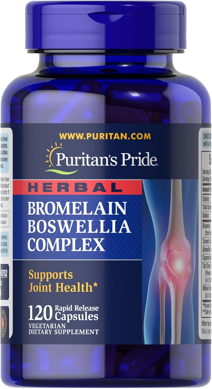 Puritan'S Pride Herbal Joint Soother® Bromelain Boswellia Complex With Turmeric, 120 Capsules,®