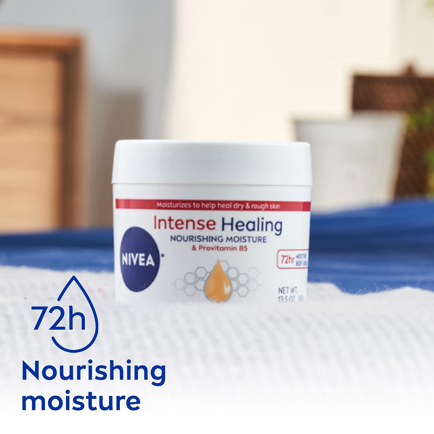 Nivea Intense Healing Cream, Moisturizing Body Cream for Dry Skin, 13.5 oz jar : Everything Else