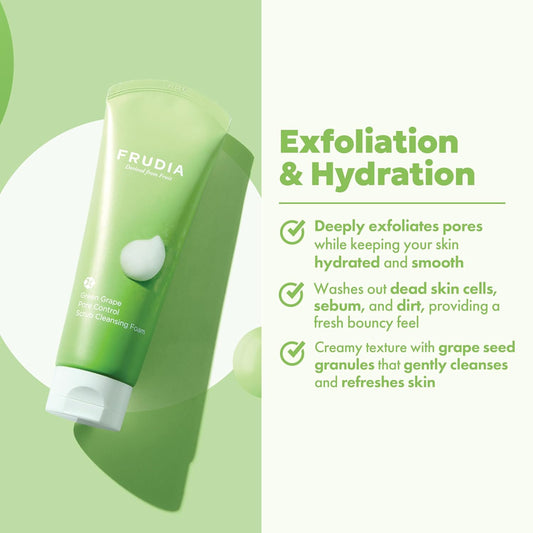Frudia Welcos Pomegranate Nutri-Moisturizing Sticky Cleansing Foam | Korean Skin Care Face Cleanser For Firmness & Hydration | Facial Cleanser W/Adenosine & Pomegranate Extract (4.90 Fl Oz)