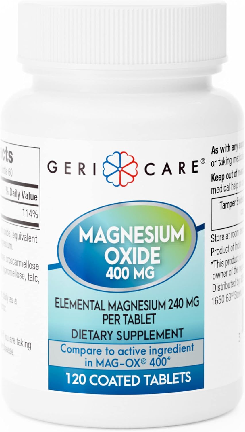 Gericare Magnesium Oxide 400Mg Nutritional Supplement, 120 Count (Pack Of 1)