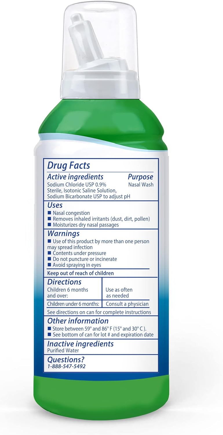 Sinucleanse Sterile Saline Kids Nasal Spray, Ultra Fine Mist, Instantly Moisturizes Dry, Stuffy Noses, Safe For Newborns & Up, 4.5 Oz (2 Pack), Made In Usa