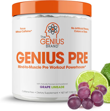 Genius Pre Workout Powder, Grape Limeade - All-Natural Nootropic Pre-w