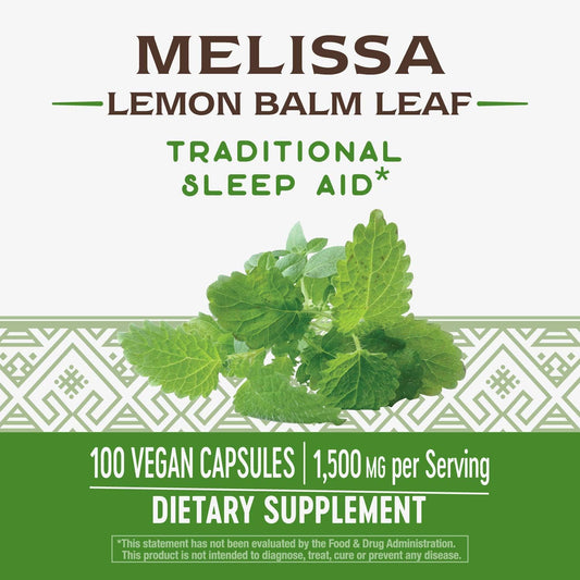 Nature's Way Premium Herbal Melissa Lemon Balm Leaf, 1,500 mg per serving, 100 VCaps