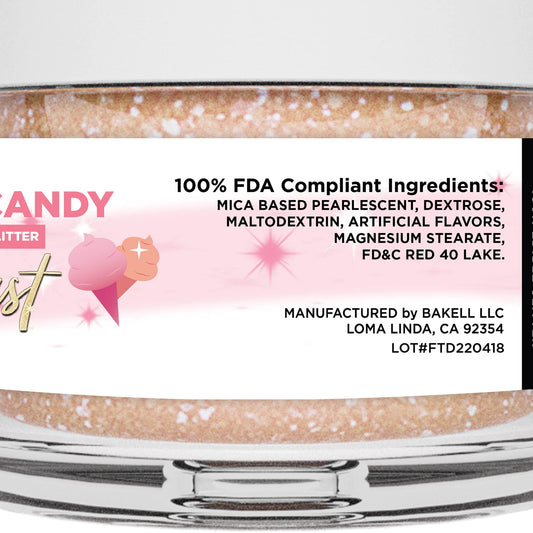 Bakell - Sweet Cotton Candy Flavored Tinker Dust (8G, 1X Jar) Edible Glitter For Cakes, Cupcakes, Cake Pops, Gummies, Ice Cream And Cookies!