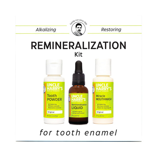 Uncle Harry's Natural Remineralization Kit for Tooth Enamel & Mineral - 3 Products Strengthen Weak Enamel & Correct Oral Care Issues (1 kit)