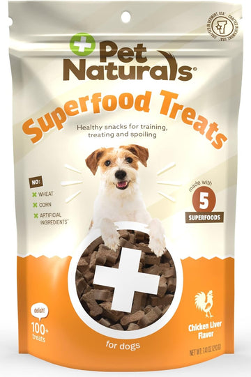Pet Naturals Superfood Dog Treats With Blueberry And Kale - No Corn, Wheat Or Artificial Ingredients - Healthy Snacks For Good Behavior And Training - Chicken Flavor, 100 Chews (Pack Of 1)