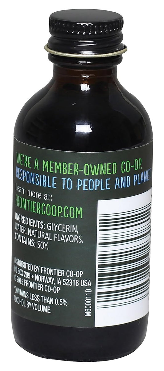 Frontier Co-Op Non-Alcoholic Maple Flavor, 2 Ounce, Rich Maple Taste For Baked Beans, Sweet Potatoes, Alcohol Free Maple