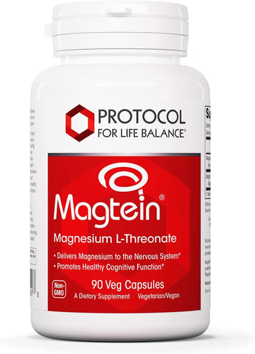 Protocol For Life Balance - Magtein - Supports Nervous System and Cognitive Function with Enhanced Absorption Formula - 90 Veg Capsules