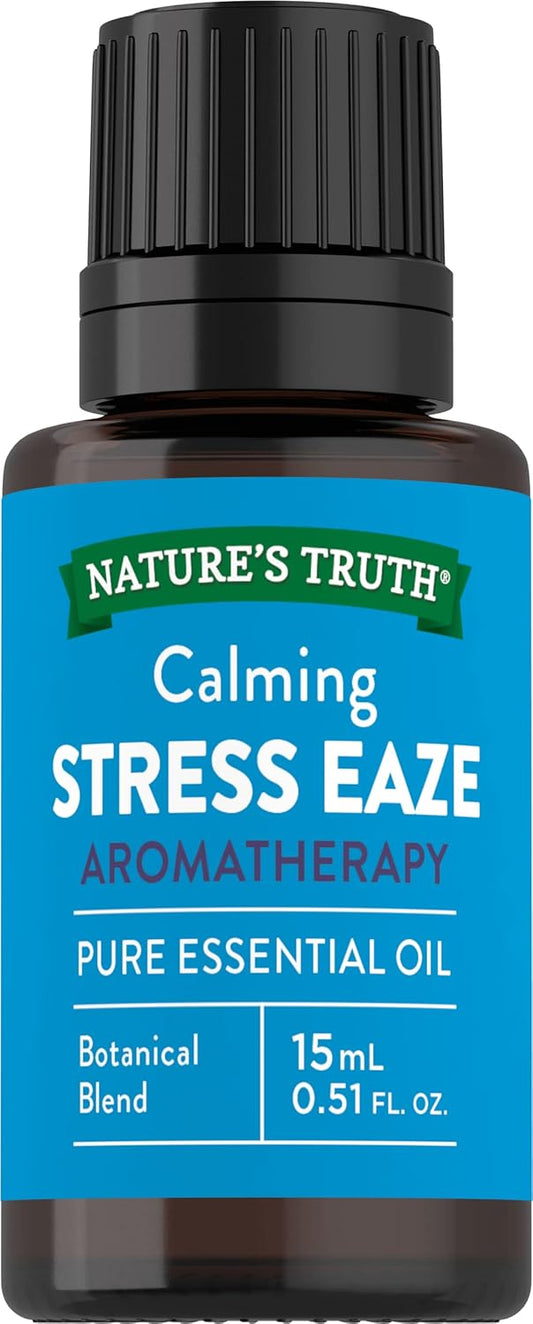 Stress Relief Essential Oil | 15 mL / .51 Fluid Ounce | Stress Eaze Calming Aromatherapy | by Nature's Truth : Health & Household