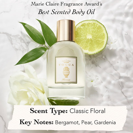 Tocca Florence Scented Dry Body Oil, 3.4 Fl Oz - Olio Sublime Profumato Body Fragrance Featuring Bergamot, Pear & Gardenia
