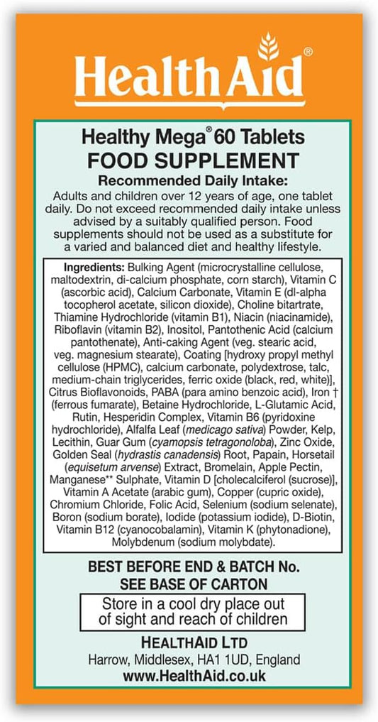 Healthaid Healthy Mega - Prolong Release - 60 Vegetarian Tablets