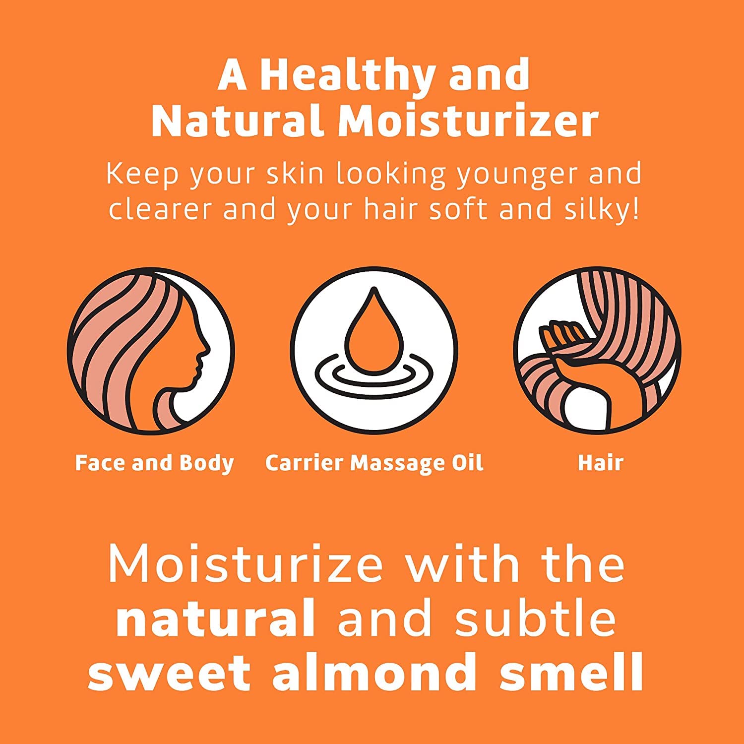 De La Cruz Sweet Almond Oil - Expeller Pressed Almond Oil For Skin And Hair 2 Fl. Oz. (59 Ml) - 6 Bottles : Beauty & Personal Care