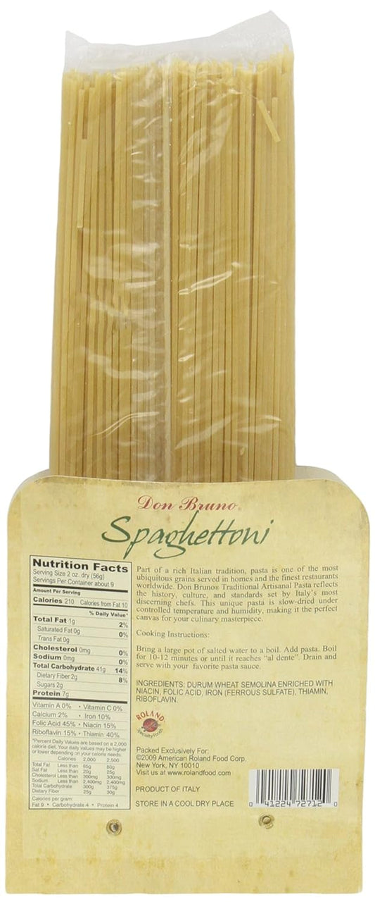 Roland Foods Don Bruno Pasta, Spaghettoni, 17.6 Ounce Bag, Pack of 6