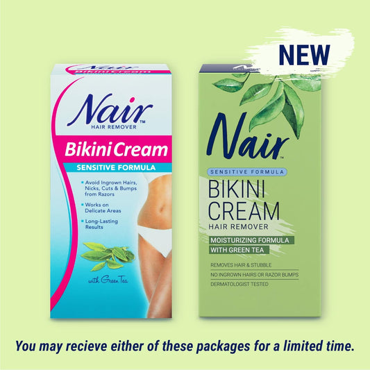 Nair Bikini Cream With Green Tea Sensitive Formula, 1.7 Ounce