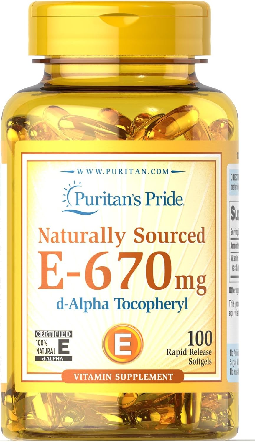 Puritan'S Pride Vitamin E-670 Mg 100% Natural-100 Softgels(Package May Vary)