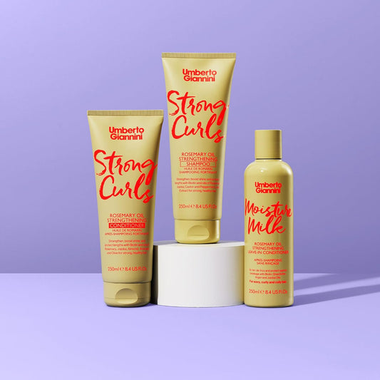 Umberto Giannini Curl Repair Shampoo + Conditioner Set, Vegan & Cruelty Free Repair & Growth Formula With Seaweed, Wheat Bran & Caffeine, 250 Ml