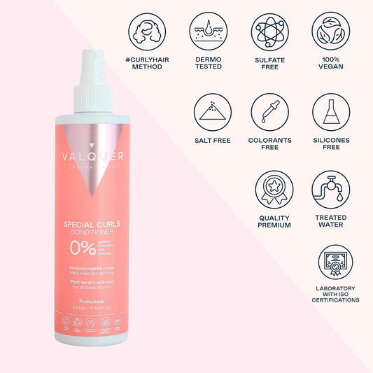 Valquer Professional Special Curly Conditioner For Curly Hair, Sulfate Free, Salt Free -Curly Girl Method Up To 96% Natural Origin (300Ml)