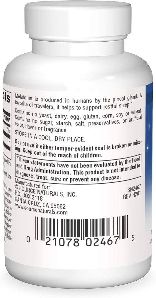 Source Naturals Melatonin, Non-Gmo Melatonin, Heps Support A Restful Sleep*, 10 Mg - 120 Tablets