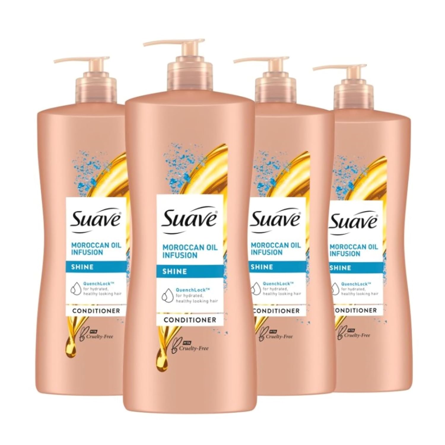 Suave Professionals Shine Conditioner, Moroccan Infusion, 28 Fl Oz (Pack Of 4)