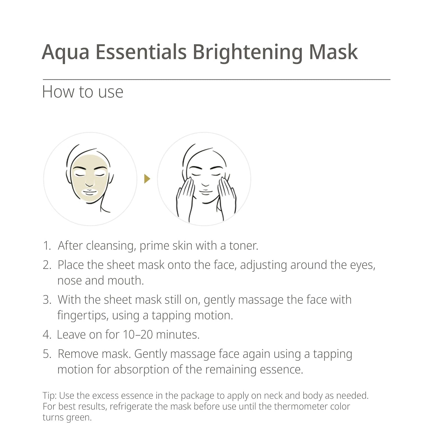 Ahc Face Mask Aqua Essentials Hydrating And Brightening For Dull Skin 100% Cotton Sheet, 5 Count : Beauty & Personal Care
