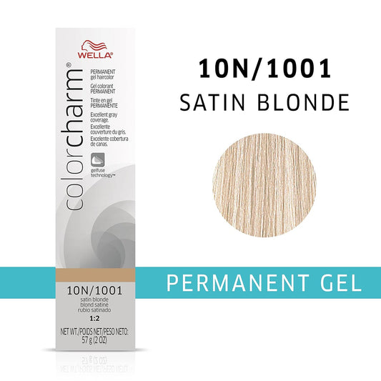 Colorcharm Permanent Gel Hair Color For Gray Coverage, 10N Satin Blonde