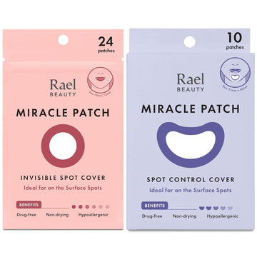 Rael Miracle Bundle - Invisible Spot Cover (24 Count), Spot Control Cover (10 Count)