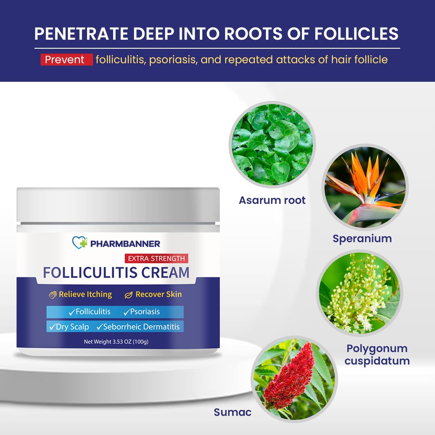 Folliculitis Treatment Cream, Extra Strength Folliculitis Scalp Treatment, Antifungal Cream, Psoriasis Cream, Fast Effective Treatment for Folliculitis, Psoriasis & Seborrheic Dermatitis,Itch Relief : Health & Household