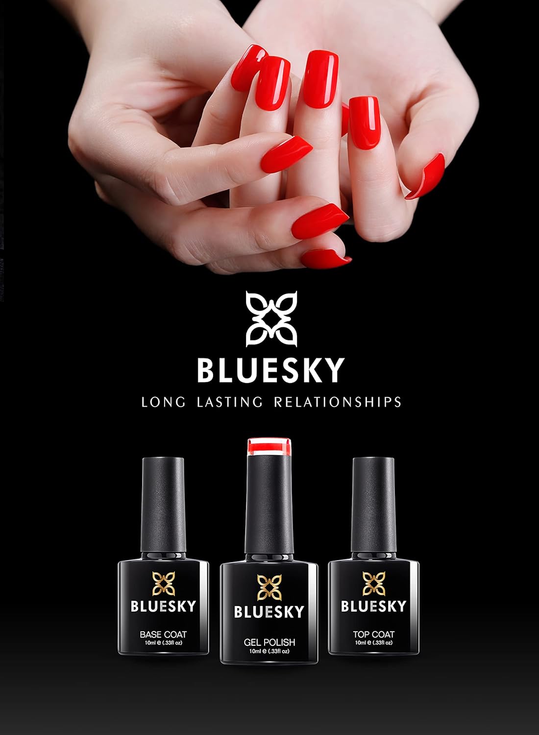 Bluesky Gel Polish, Cherry Brandy, A9, 10 ml, Gel Soluble Nail Polish, Red, Shimmer (Curing Under UV/LED Lamp Required) Pack (x) : Amazon.co.uk: Beauty