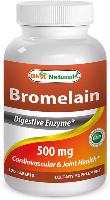 Best Naturals Bromelain Proteolytic Digestive Enzymes Supplements, 500 mg, 120 Tablets - Supports Healthy Digestion, Joint Health, Nutrient Absorption